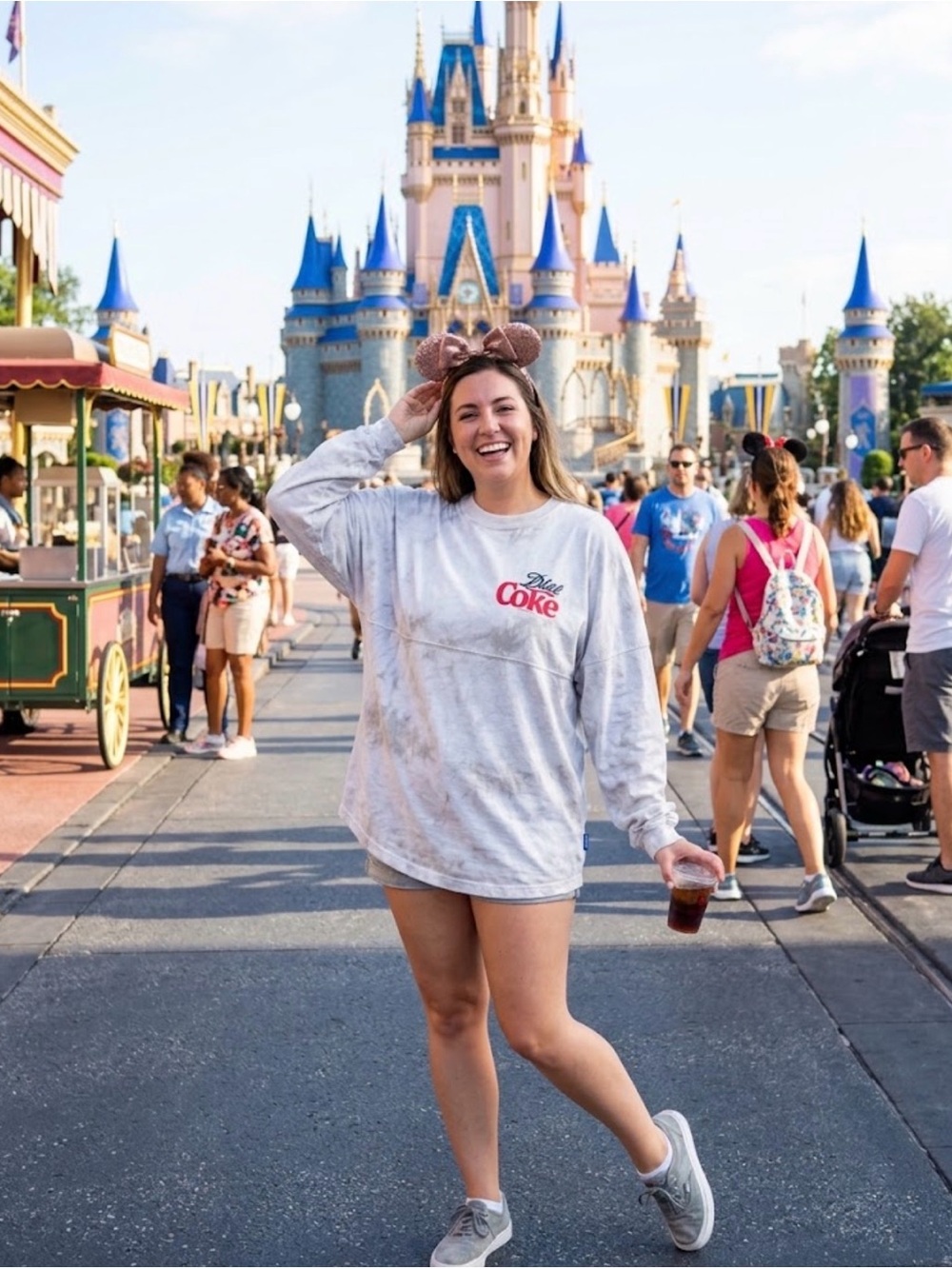 Coca Cola Light Gray Tie-Dye Crewneck Sweatshirt